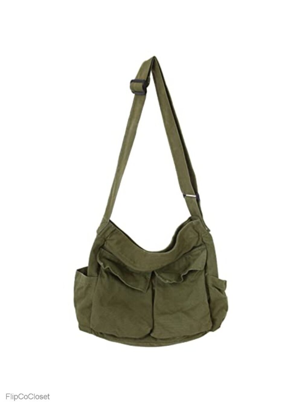 Large Canvas Messenger Bag Hobo Crossbody Shoulder Tote with Pockets for Women